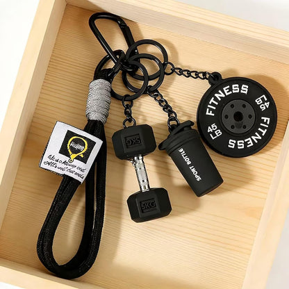 Gym Keychain Gift,Fitness Keychain Pendant, Dumbbell Keychain, Inspirational Fitness Accessory for Men and Women