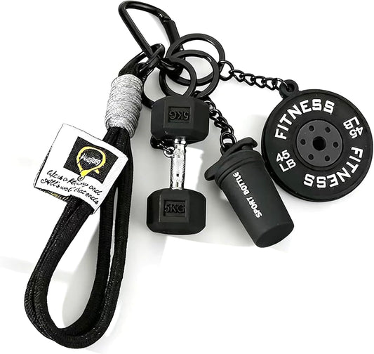 Gym Keychain Gift,Fitness Keychain Pendant, Dumbbell Keychain, Inspirational Fitness Accessory for Men and Women